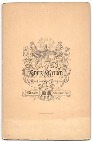 Fotografie Franz Werner, München, Schwanthaler Str. 1, königliches Wappen mit Löwen, Münchner Kindl