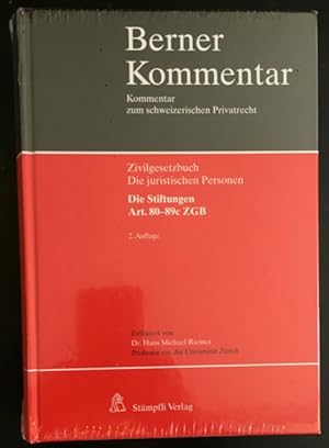 Image du vendeur pour Berner Kommentar: Zivilgesetzbuch: Die juristischeen Personen - Die Stiftungen, Art. 80-89c ZGB. mis en vente par Antiquariat Im Seefeld / Ernst Jetzer