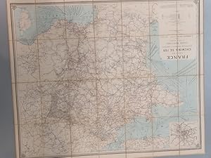 Seller image for FRANCE - Carte des Camins de Fer avec stations, distances et compagnies. Lignes maritimes et ports desservis. for sale by Librera Miau