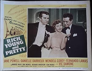 Image du vendeur pour Rich, Young and Pretty Lobby Card #4 1951 Jane Powell between Damone & Lamas! mis en vente par AcornBooksNH