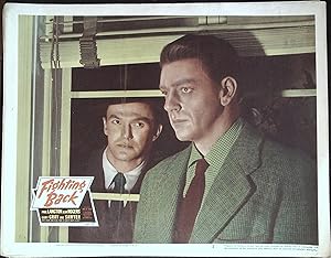 Bild des Verkufers fr Fighting Back Lobby Card #2 1948 Paul Langton being watched! zum Verkauf von AcornBooksNH