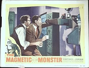 Image du vendeur pour The Magnetic Monster Lobby Card #6 1953 Richard Carlson looking through viewer! mis en vente par AcornBooksNH