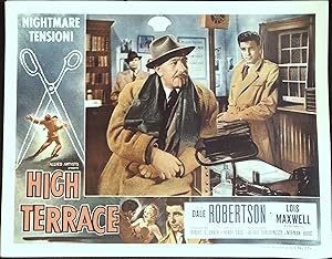 Imagen del vendedor de High Terrace Lobby Card 1956 Dale Robertson, Jameson Clark! a la venta por AcornBooksNH