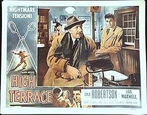 Imagen del vendedor de High Terrace Lobby Card 1956 Dale Robertson, Jameson Clark! a la venta por AcornBooksNH