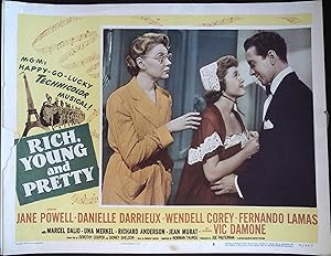 Seller image for Rich, Young and Pretty Lobby Card #3 1951 Jane Powell, Vic Damone, Una Merkel! for sale by AcornBooksNH