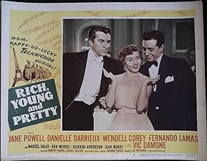 Seller image for Rich, Young and Pretty Lobby Card #4 1951 Jane Powell between Damone & Lamas! for sale by AcornBooksNH