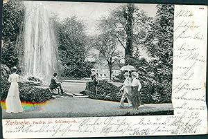 Ansichtskarte (a66 ) Baden-Württemberg Karlsruhe 1905 Partie im Schlosspark Mode