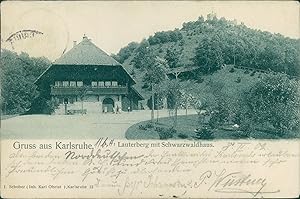 Ansichtskarte (a67 ) Baden-Württemberg Karlsruhe 1902 Lauterberg mit Schwarzwaldhaus