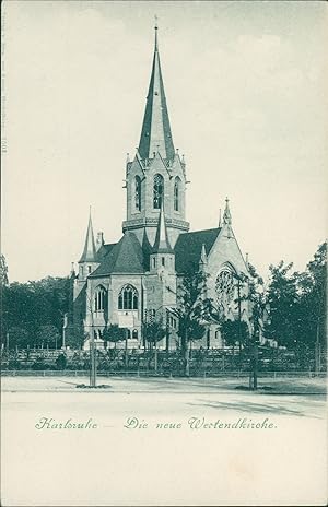 Ansichtskarte (a66 ) Baden-Württemberg Karlsruhe um 1910 Die neue Westendkirche