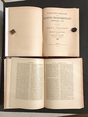 Inventaire sommaire des archives départementales antérieures à 1790. Allier. Série E. supplément....