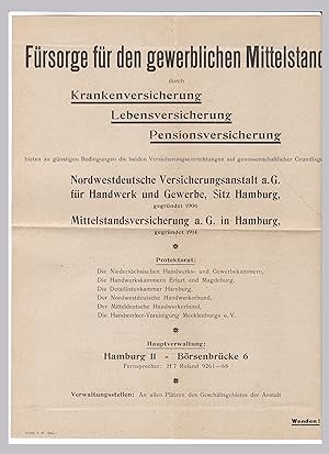 Handwerkskammer Flensburg 1927 Fürsorge gewerblicher Mittelstand Versicherung