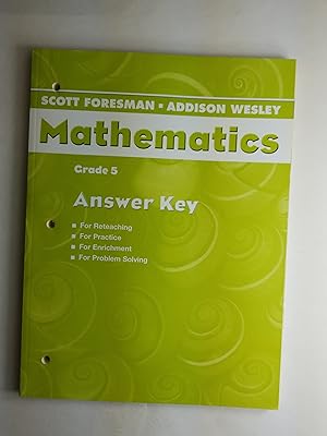 Seller image for Scott Foresman Mathematics Grade 5 Answer Key for sale by ShowMe D Books