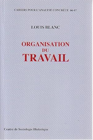Image du vendeur pour Organisation du travail, mis en vente par L'Odeur du Book