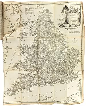 Imagen del vendedor de A New and Accurate Description of the Present Great Roads and the Principal Cross Roads of England and Wales, commencing at London, and continued to the Farthest Parts of the Kingdom, with the several Branches leading out of them; and a Description of the several Towns that stand thereon. Divided into Four Parts, viz. Western, Northern, Eastern, and Southern. To which are added, the Ancient Roman Roads and Stations in Britain. Also some general rules to know the original of the names of places in England, a List of Mitred Abbots, and an Alphabetical List of Fairs regulated according to the New Style. a la venta por Blackwell's Rare Books ABA ILAB BA
