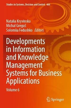 Bild des Verkufers fr Developments in Information and Knowledge Management Systems for Business Applications zum Verkauf von moluna