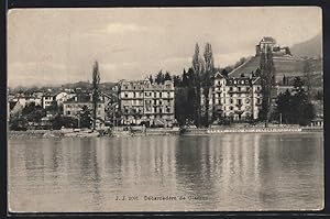 Ansichtskarte Clarens, Dèbarcadère et Grand Hotel Roy Clarens-Montreux