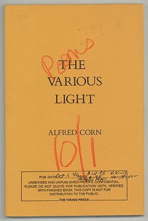 Seller image for The Various Light for sale by Between the Covers-Rare Books, Inc. ABAA