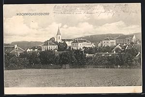 Ansichtskarte Hochwolkersdorf, Ortsansicht mit Kirche