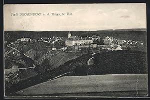 Ansichtskarte Drosendorf a. d. Thaya, Gesamtansicht von einem Berg aus