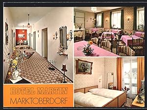 Bild des Verkufers fr Ansichtskarte Marktoberdorf, Hotel Martin in drei Innenansichten zum Verkauf von Bartko-Reher