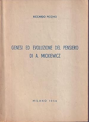 Seller image for Genesi ed evoluzione del pensiero di A. Mickiewicz for sale by Libreria Tara
