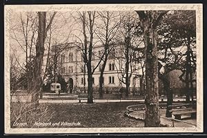 Ansichtskarte Lörrach, Blick auf Volksschule im Hebelpark