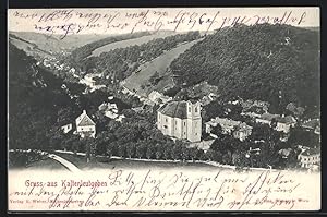 Ansichtskarte Kaltenleutgeben, Panorama mit Kirche