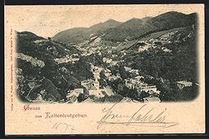 Ansichtskarte Kaltenleutgeben, Panorama mit Ortschaft und Berglandschaft
