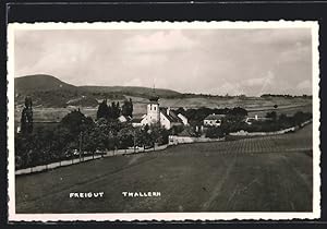 Ansichtskarte Thallern, Blick über Felder auf die Ortschaft