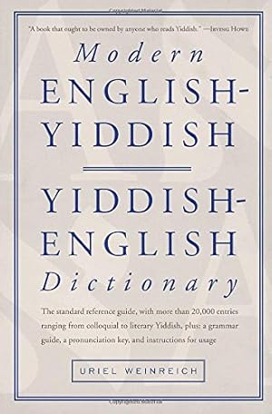 Bild des Verkufers fr Modern English-Yiddish Dictionary zum Verkauf von WeBuyBooks