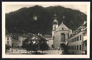 Ansichtskarte Chur, Hof, Kathedrale u. Bischöfl.Schloss mit Bergblick
