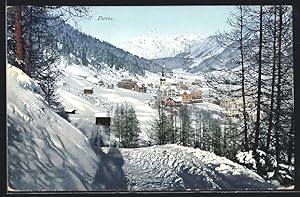 Ansichtskarte Davos, Gesamtansicht im Winter