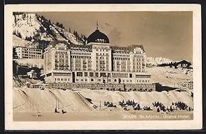 Ansichtskarte St. Moritz, Grand Hotel im Winter