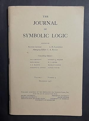 Bibliography of Symbolic Logic. Full issue of "The Journal of Symbolic Logic."
