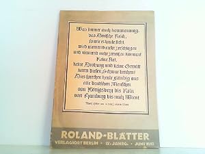 Seller image for Roland-Bltter Juni 1938, 12.Jahrgang. for sale by Antiquariat Ehbrecht - Preis inkl. MwSt.