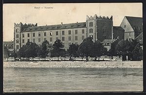 Ansichtskarte Basel, Uferpartie an der Kaserne