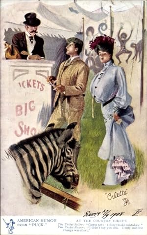 Künstler Ansichtskarte / Postkarte Amerikanischer Humor von Puck, im Country-Zirkus