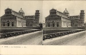 Stereo Ansichtskarte / Postkarte Pisa Toscana, Der Schiefe Turm, Kathedrale