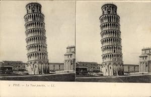 Stereo Ansichtskarte / Postkarte Pisa Toscana, Der Schiefe Turm