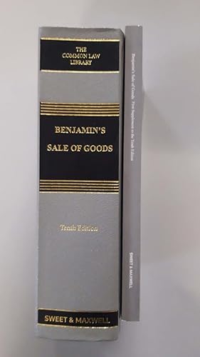 Immagine del venditore per Benjamin's Sale Of Goods 10th Ed with Supplement venduto da UK LAW BOOK SELLERS LTD