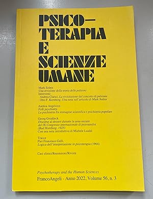 Bild des Verkufers fr Psicoterapia e Scienze Umane, Vol. 56, No. 3. zum Verkauf von Fundus-Online GbR Borkert Schwarz Zerfa