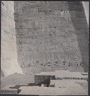 Egitto 1950, Edfu, Dettaglio del Tempio, Fotografia epoca