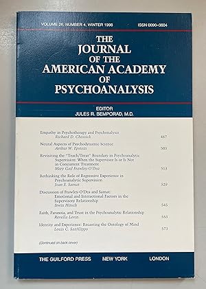 Bild des Verkufers fr The Journal of the American Academy of Psychoanalysis and Dynamic Psychiatry, Vol. 26, No. 4. zum Verkauf von Fundus-Online GbR Borkert Schwarz Zerfa