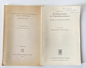 Seller image for 2 Sonderdrucke mit Verfasserwidmung. I. Justus Wilhelm Hedemann als Rechtshistoriker und Zivilrechtler vor und whrend der Epoche des Nationalsozialismus. - II. Vom Privileg zum Verwaltungsakt . Beobachtungen zur dogmengeschichtlichen Entwicklung in Deutschland seit der Mitte des 18. Jahrhunderts. for sale by Treptower Buecherkabinett Inh. Schultz Volha