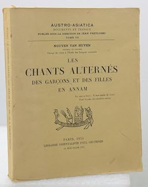 Bild des Verkufers fr LES CHANTS ALTERNS des Garons et des Filles en Annam. zum Verkauf von Francis Edwards ABA ILAB