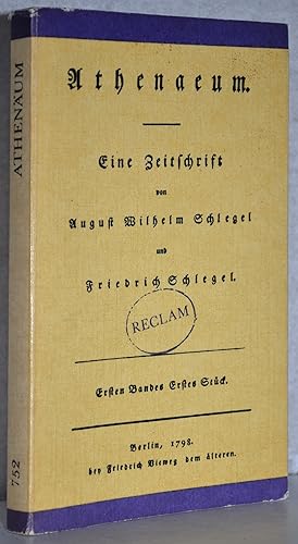 Image du vendeur pour Athenum. Eine Zeitschrift. Auswahl. Hrsg., Nachw. v. Gerda Heinrich. 1. Aufl. mis en vente par Antiquariat Reinsch