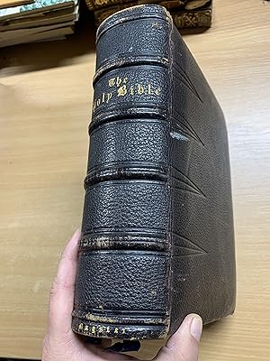 c1876 ANTIQUE HOLY COMPREHENSIVE BIBLE 4.2kg BAGSTER KING JAMES LEATHER BOOK