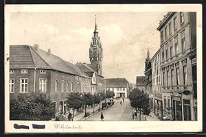 Ansichtskarte Dahme /Mark, Die Wilhelmstrasse mit Blick auf den Kirchturm