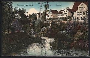 Ansichtskarte Strausberg-Vorstadt, Flusspartie im Annatal