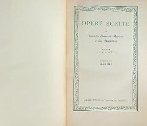 Bild des Verkufers fr Opere scelte. Volume primo. Marino zum Verkauf von Librodifaccia